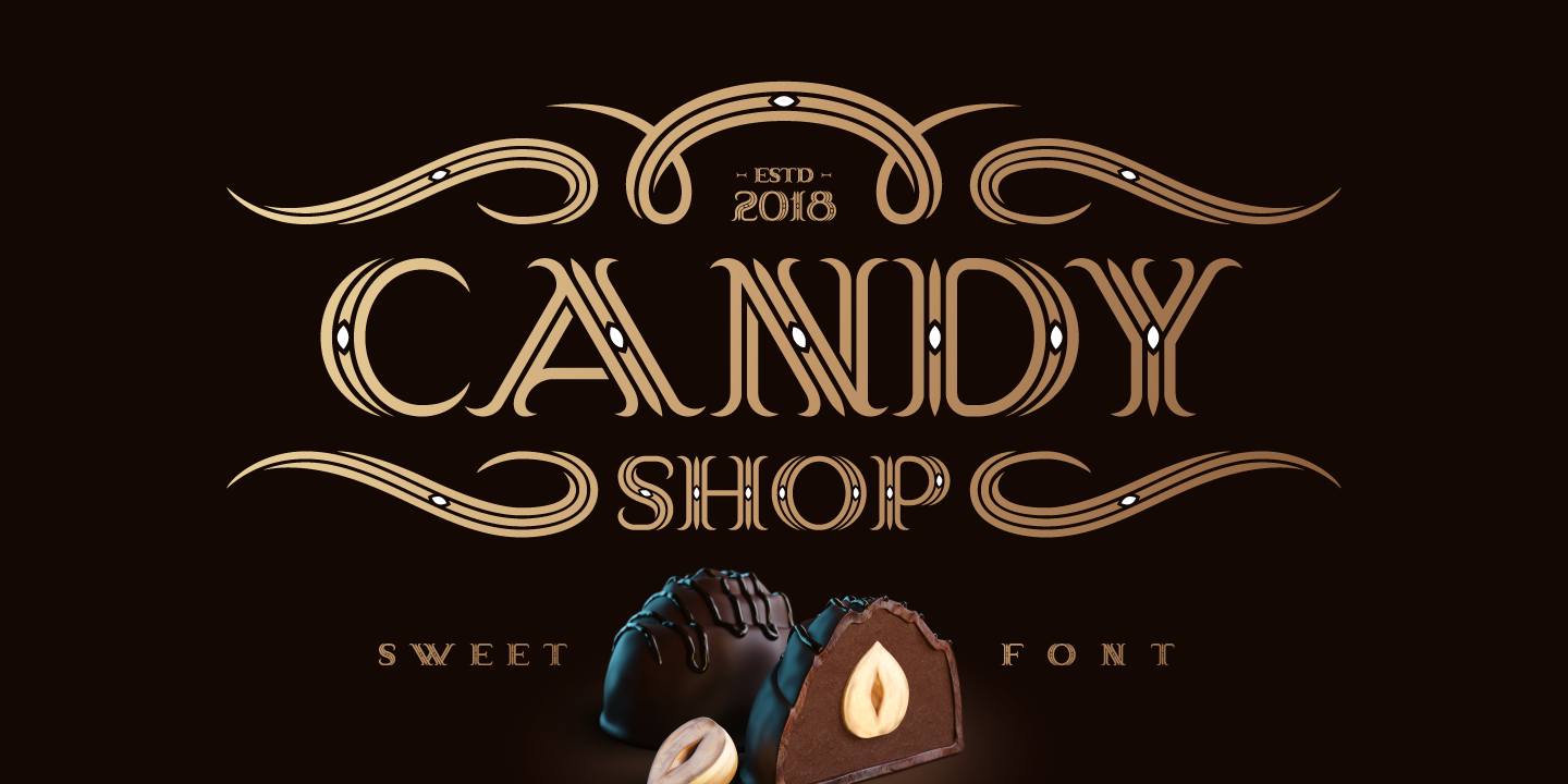 Пример шрифта Candy Shop